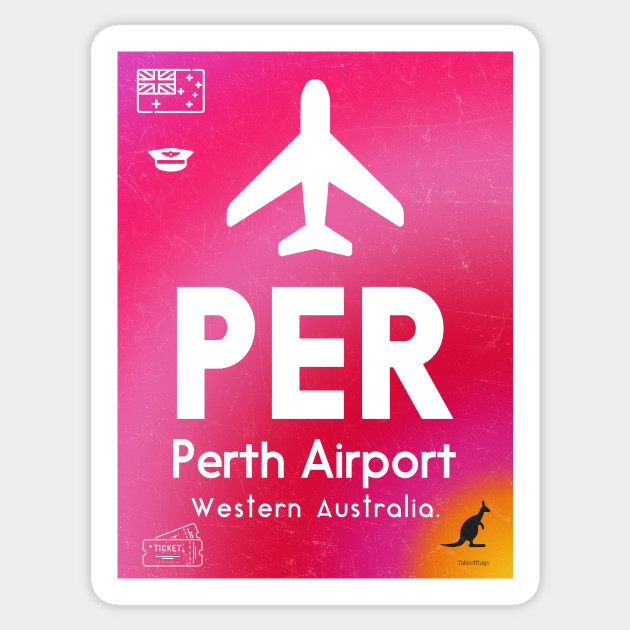 PER PERTH Australia airport Airport Code Sticker TeePublic